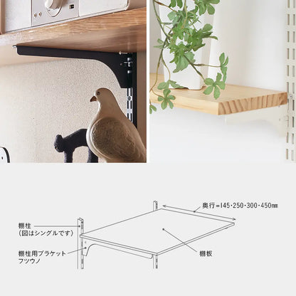 棚柱用ブラケット フツウノ ブラック