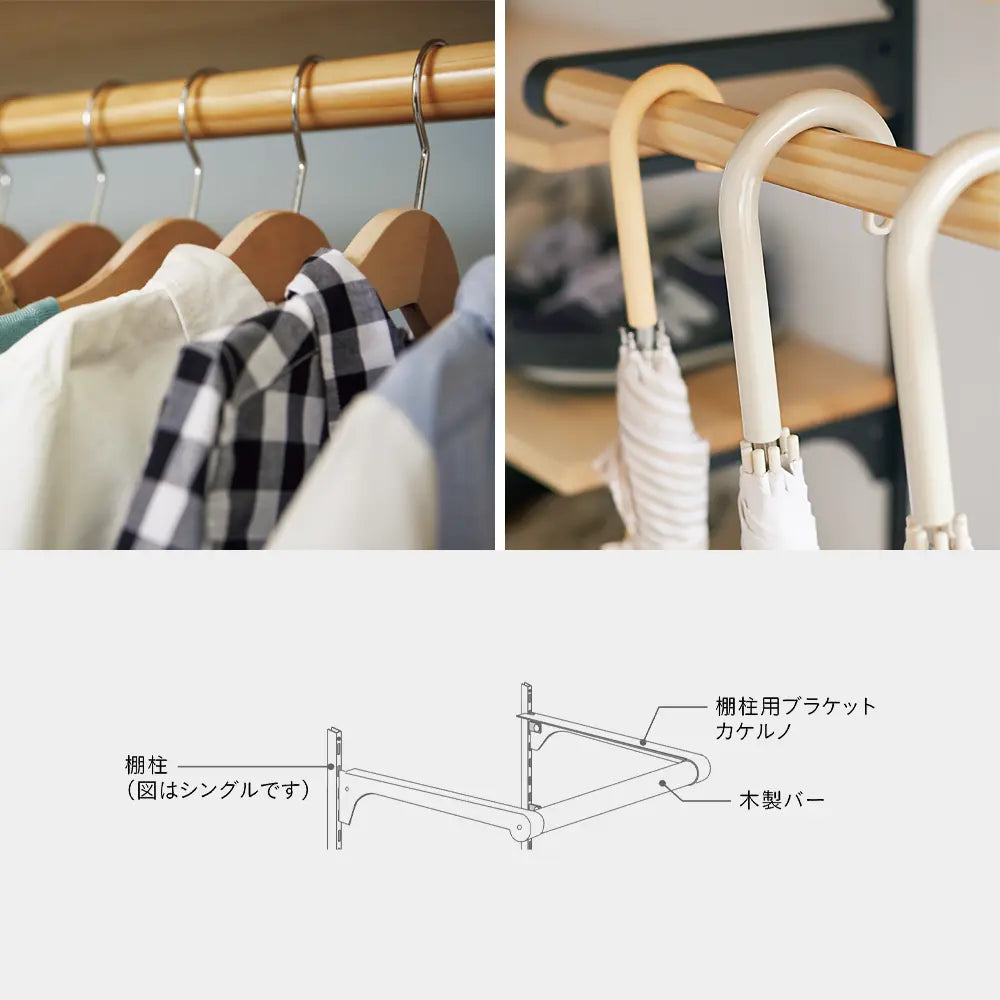 棚柱用ブラケット カケルノ ホワイト（2個入）