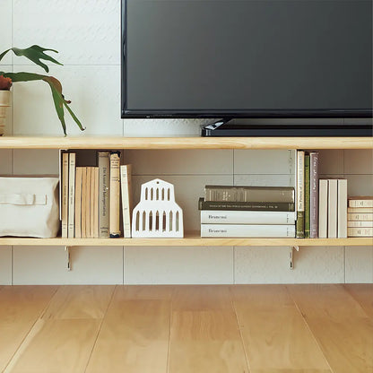 【収納セット】ニュージーパイン材のちょっと浮いているテレビ台 奥行き300mm（白の棚柱ブラケット仕様）［OM-004］