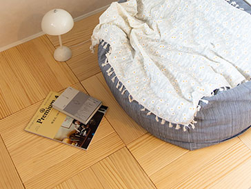 【採用事例】#10 木のフロアマット「oitoki」で作るチルタイムスペース